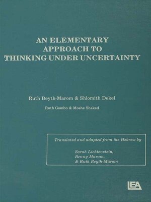 cover image of An Elementary Approach to Thinking Under Uncertainty